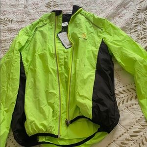 Green and black reflective biker jacket 🚴